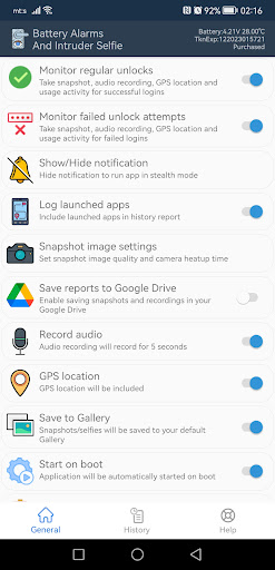 Record application usage activity