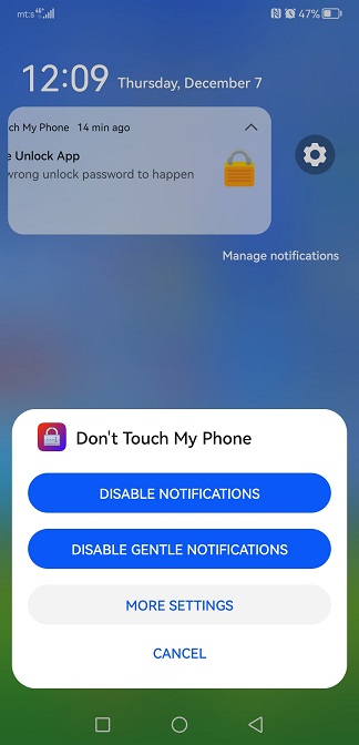 Hide notification